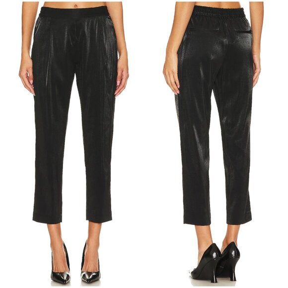 ALLSAINTS Aleida Shine Trouser Pants $269 Black Metallic size 6 Viscose Blend - Picture 4 of 15